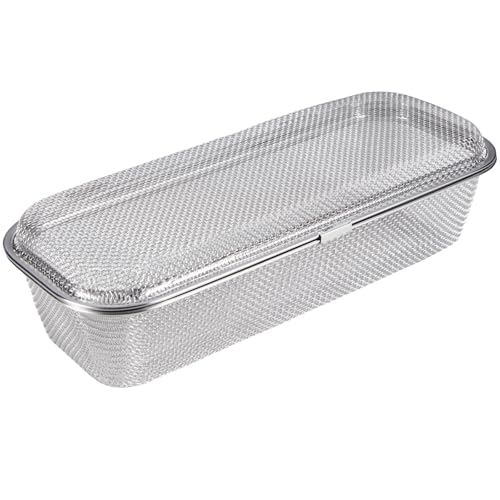 Dishwasher Basket, Basket for Dishwasher, Stainless Steel Dishwasher Silverware Basket, Replacement Dishwasher Accessories Rectangular Mesh Drain Dishwasher Basket for Small Items Kitchen (Large)