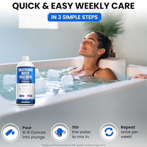 3in1 Natural Cold Plunge Water Treatment - HOCl Formula for Clean, Fresh Water - Cold Plunge Cleaner, Clarifier & Water Stabilizer for Ice Baths - No Harsh Chemicals - Made in USA (32 oz)