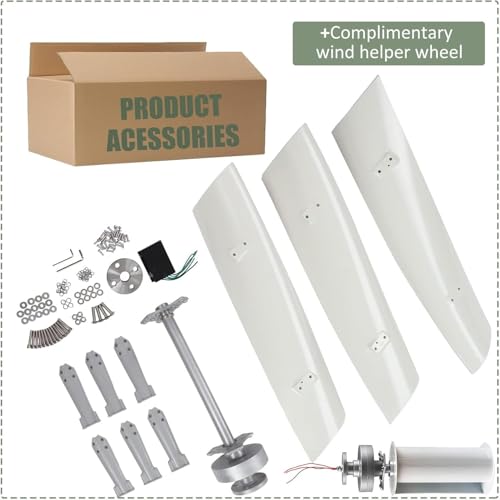 16000W Vertical Wind Turbine Generator Kit - 12V/24V/48V/110V/220V, 3 Blades, Auto Windward Adjustment, Ideal for Off-Grid Homes, Boats, and Gazebos