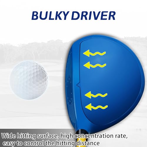 PGM Children's Golf Club Set - Can Hit Real Balls, 3 Pieces Clubs Includes Wood, Iron, and Putter, Great for Beginner Boys and Girls, Instructional Training Set