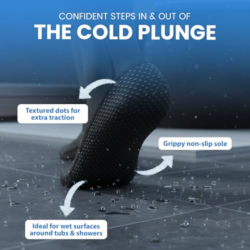 Cold Plunge Socks for Ice Bath Recovery – 3mm Neoprene Thermal Booties, Non-Slip Water Socks for Ice Bath, Cold Therapy, Sauna, Surf & Swim – Keep Feet Warm, Reduce Pain, Enhance Recovery (Large)