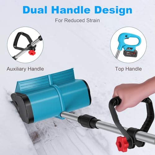 800W Electric Snow Shovel Cordless, Lightweight Foldable Snow Remover with Safety Lock, Ideal for Decks Walkway Stairs Winter Cleaning