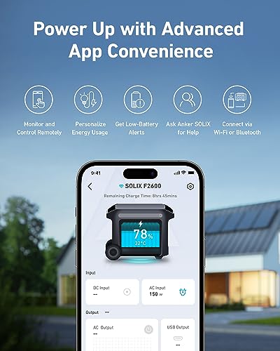 Anker SOLIX F2600 Portable Power Station, 2400W (Peak 3600W) Solar Generator, GaNPrime Battery Generators for Home Use, 2560Wh LiFePO4 Power Station for Outdoor Camping, and RVs (Solar Panel Optional)