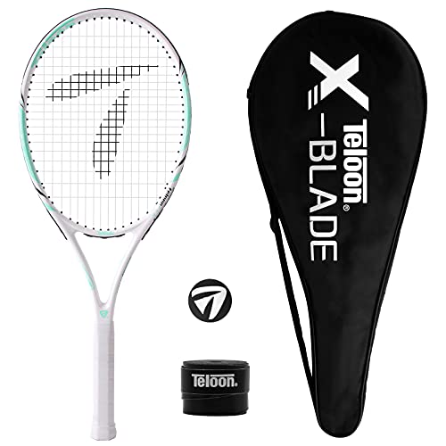 Teloon Recreational Adult Tennis Rackets-27 inch Tennis Racquet for Men and Women College Students Beginner Tennis Racket. (V10-White and Green)