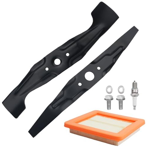 joytrace 72531-VH7-000 & 72511-VL0-S00 Mulching Blades Kit for Honda HRX217/HRR216 21" Microcut Twin Blade Kit - Complete Maintenance Kit with Air Filter 17211-Z8B-901,Spark Plug,Bolts and Spacer
