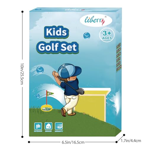 Liberry Toddler Golf Set, Retractable Toy Golf Clubs for Kids Ages 2 3 4 5, Indoor and Outdoor Sports Games Birthday Gift for Boys Girls