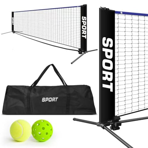 10FT Mini Portable Pickleball Net Set,Tennis net Set,Kids Volleyball net Set,Easy Setup for Driveways, backyards,Nylon Sports Net with Poles