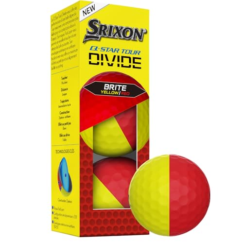 Srixon Q-Star Tour Divide Golf Balls, Red/Yellow