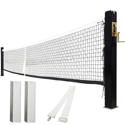 Seliyoo Pro-Grade In-Ground Pickleball Net with Brass Crank Handle,Galvanized Steel Sleeves,Tournament Regulation Size,Heavy Duty Pickleball Post for Indoor Gym or Outdoor Court