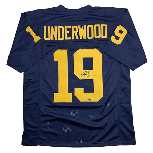 Facsimile Autographed Bryce Underwood Michigan Blue Reprint Laser Auto College Football Jersey Size Men's XL