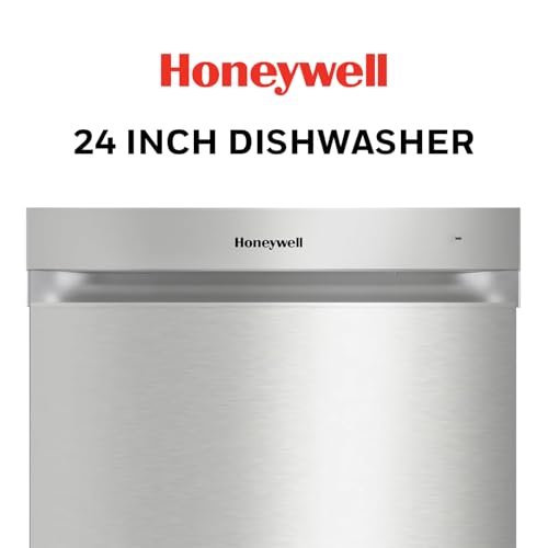 Honeywell 24 Inch Dishwasher with 12 Place settings, 7 Washing Cycles, Stainless Steel and Plastic Tub, UL/Energy Star- Stainless Steel