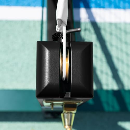 Vermont 360° Freestanding Pickleball Posts [IFP Regulation] – Ultra-Durable, Lightweight & Portable Aluminium Pickleball Paddle Tennis Net Sets (Pickleball Net and Posts, Black, with Weights)