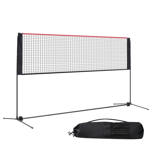 NEWBULIG Portable Badminton Net Set, 10FT/14FT/17FT Wide, Adjustable Height Multi Sport Net for Pickleball, Tennis, Volleyball, Soccer Tennis, Indoor Outdoor with Carry Bag, Easy Setup for Backyard