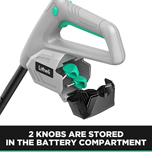 Litheli Cordless Snow Shovel, 20V 12-Inch Battery Powered Snow Thrower, Battery Snow Blower with Auxiliary Handle, with 4.0Ah Li-ion Battery & Charger