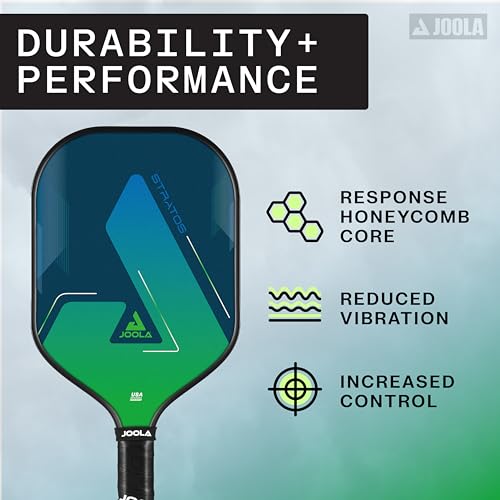 JOOLA Stratos Pickleball Paddle – Reinforced Fiberglass Surface, Honeycomb Polypropylene Core, USAPA Approved, Durable & Beginner-Friendly Pickleball Racket with Comfortable Grip