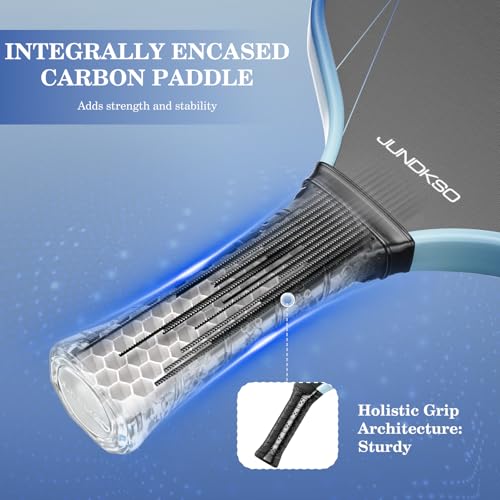 Pickleball Paddles Set of 2 - Graphite Carbon Fiber Pickle Ball Paddle Composite -USAPA Approved Pro Pickle Racket -14mm Lightweight PP Honeycomb Core -Men's and Women's Outdoor Game Gift Set/Blue
