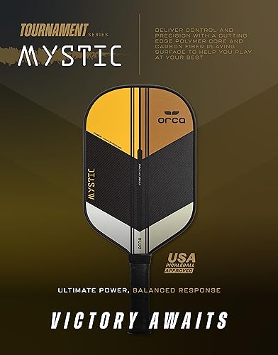 Orca Pickleball Paddles, Mystic Carbon Fiber Pickleball Paddle, USAPA Approved, Ultimate Control & Precision