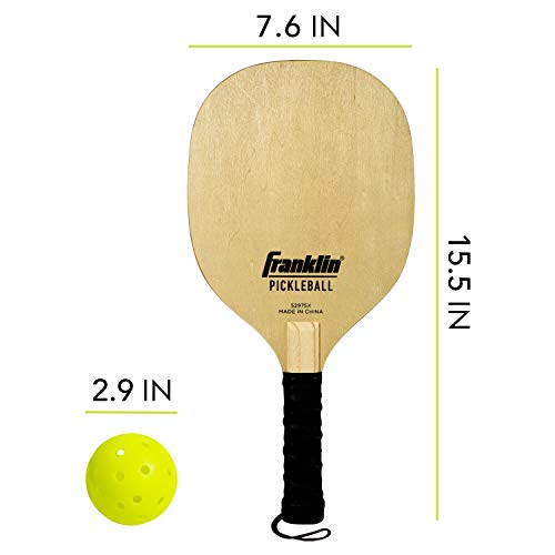 Franklin Sports Wooden Pickleball Paddle + X-40 Pickleball Set - Includes (4) Wooden Paddles and (4) Balls - USA PICKLEBALL APPROVED X-40 BALLS