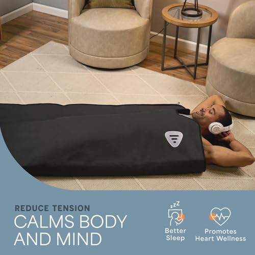 Lifepro Infrared Sauna Blanket for Detox & Relaxation – Portable Far Infrared at Home Sauna for Detox, Muscle Tension Release and Recovery – RejuvaWrap Series with Adjustable Heat Settings