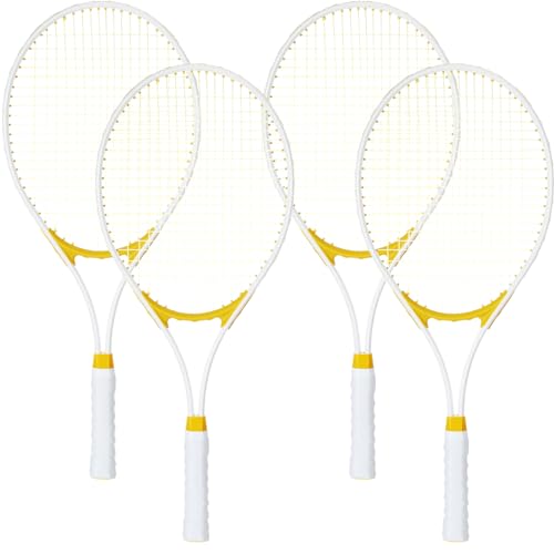 Liliful 4 Pcs Tennis Rackets for Adults Recreational 4 Players 27 Inch Tennis Racquets Lightweight Tennis Rackets Bulk for Women Men Tennis Training and Beginners with Overgrips and Carry Bag