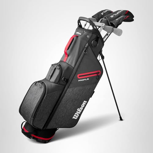 Wilson Men's Profile Complete Golf Set with Stand Bag - Right Hand, Tall, Regular, Red/Black/Silver