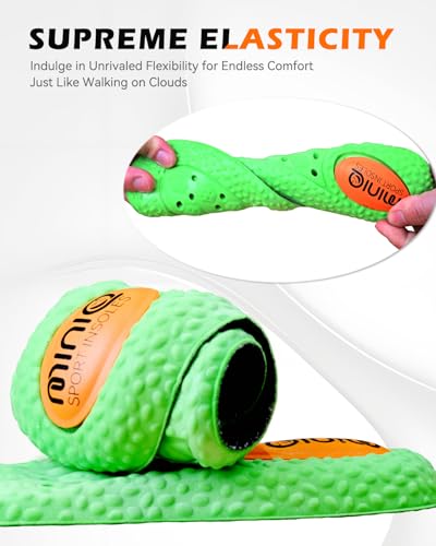 MINIQ Cloud Comfort Insoles for Men & Women - Ultra-Soft Shoe Soles with Memory Foam Cushioning, Arch Support Inserts with Gel Pad for Running, Walking & Boot Shoes
