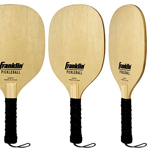 Franklin Sports Wooden Pickleball Paddle + X-40 Pickleball Set - Includes (4) Wooden Paddles and (4) Balls - USA PICKLEBALL APPROVED X-40 BALLS