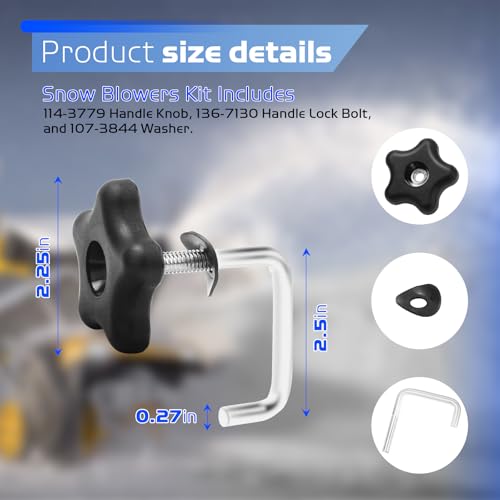 114-3779 & 136-7130,107-3844 Snow Blower Handle Knob and Lock Bolt Screw Kit Compatible with Toro Lawn Mowers/Snow Blowers, for 21" Power Clear and 24" SnowMaster Snow Blowers
