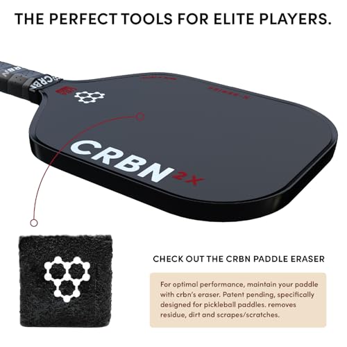 CRBN Pickleball - X Series Power Paddle - Carbon Fiber Pickleball Paddle with Foam Injected Edges for Expanded Sweet Spot (2X, 16mm)