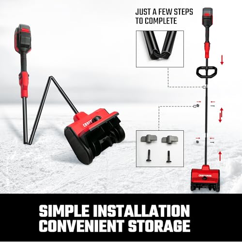 Craftsman Snow Shovel, Cordless Electric Shovel with 10 Inch Width 6 Inch Depth, 20FT Throw Distance, Snow Blower/Snow Thrower for Patio/Drive Way with 20V 4.0 Ah Battery and Std Charger