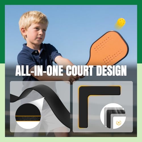 Hikeen Court Lines Marker Kit Black Anti-Slip and Wind-Resistant Throw Down Markers 28pcs,Pickleball Net Court for Outdoor Indoor Court