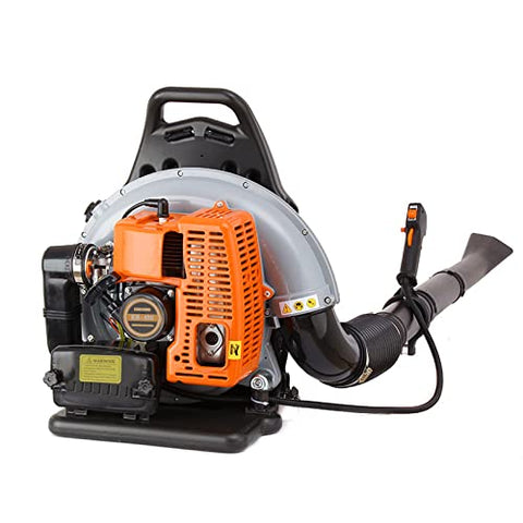 Backpack Gas Powered Leaf Blower, Commercial 2.7kW 850CFM 63CC 4.3HP 2-Stroke Powerful Lightweight Gasoline Grass Lawn Blower w/Harness Air-Cooled & 1.8L Fuel Tank for Yard Lawn Care, Snow Removal