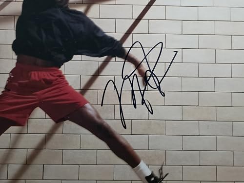 Michael Jordan Autographed Framed N.i.k.e Air Dunking 24x24 Poster Photo Beckett BAS #AE16681