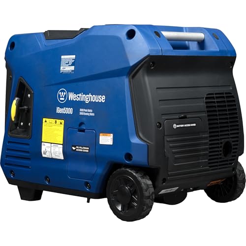 Westinghouse 5000 Peak Watt Super Quiet Portable Inverter Generator, Remote Electric Start with Auto Choke, Wheel & Handle Kit, RV Ready, Gas Powered, Parallel Capable