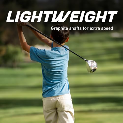 Aspire XD1 Teen Golf Club Set for Ages 13–16 – Complete Youth Golf Set with Driver, Hybrid, 7–PW Irons, Putter, Stand Bag & 3 Headcovers - Graphite/Steel Shafts - Right Hand