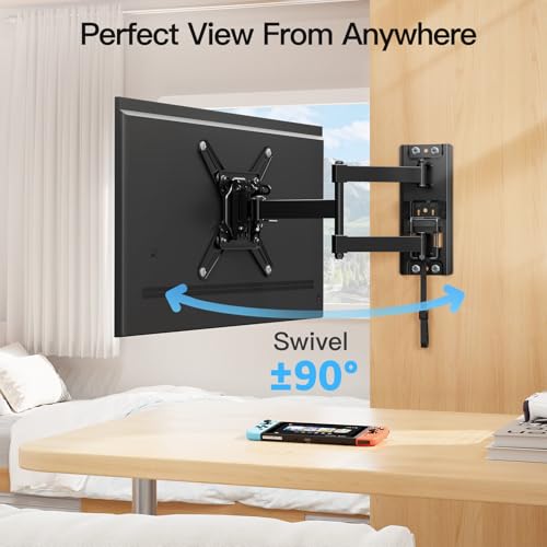 MOUNTUP Lockable RV TV Mount for 13-43 Inch TVs - Full Motion Swivel RV TV Bracket with Pull Cord Lock, Space Saving Design for Camper, Trailer, Motorhome, Truck - Max 33lbs & VESA 200x200mm, MU2101
