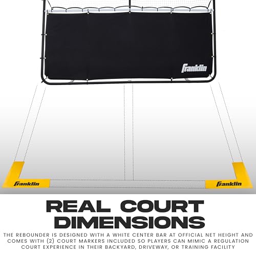 Franklin Sports Pickleball Rebounder Net - Pickleball Training + Practice Equipment - Portable Folding Net for Singles + Doubles Training - Court Markers Included - 83" Inches