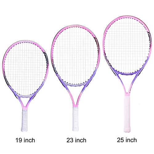Senston 23" Tennis Racket for Kids Children Boys Girls Tennis Racquets Kids Tennis Racket Pink Color