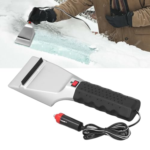 Auto Heated Ice Scraper Snow Shovel Plastic Metal 12V 18W 60°C 110.24in 3 Min Fast Heat Electric Windshield for Cars Trucks SUV