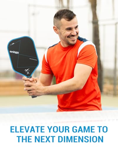 Warping Point Raw Carbon Fiber Pickleball Paddle, Endura Friction Surface For Maximum Spin & Balanced, Multi-Layer Carbon Fiber Edgeless Design, 16mm Polypropylene Honeycomb Core, USAPA Approved, Blue
