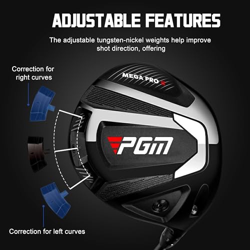 PGM 27 Piece Men's Complete Golf Club Set Right Handed R&A and USGA Certified with Driver Woods Hybrid Irons P S Wedges Putter Headcovers and Stand Bag Black