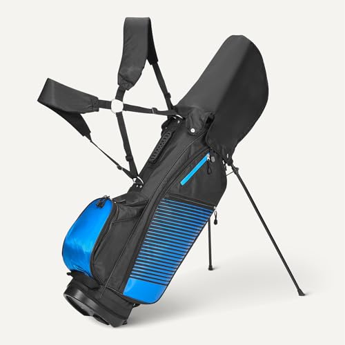 Amazon Basics Golf Club Set, 6- Piece with Stand Bag, Oversized Clubface, Low Center of Gravity, Right Handed, Blue/Black