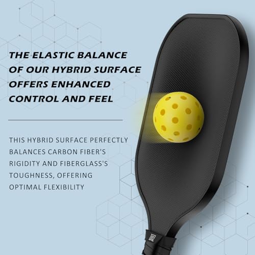 Ritzmed USAPA Approved Pickleball Paddles Set of 4 - T-300 Carbon Fiber Surface for Spin & Control - Lightweight Honeycomb Core Reduces Noise - Portable Set with Bag for Family
