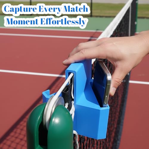 Tennis Net Phone Holder, Tennis Camera Mount for Match Recording and Training Analysis, Secure Clip-On Phone Mount for Tennis Nets and Pickleball Courts, Portable Net Post Clip Car Phone Holder