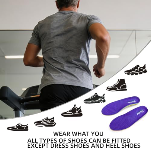 VALSOLE Heavy Duty Support Pain Relief Orthotics - 220+ lbs Plantar Fasciitis High Arch Insoles for Men Women, Flat Feet Orthotic Insert, Work Boot Shoe Insole, Absorb Shock with Every Step