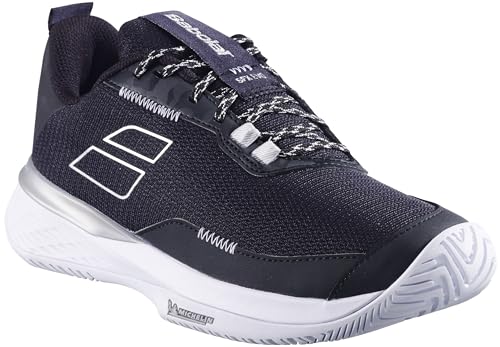 Babolat Women's SFX Evo All Court Tennis Shoes, Black/Silver (Women's US Size 9)