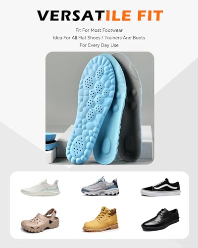 Plantar Fasciitis Feet Insoles,Cloud Insole for Men & Women, Support Orthotics, Energizing Comfort Shoe Insert, Breathable & Sweat-Absorbent, Arch Support Insole(M [US M: 8-8.5/W: 9-10])