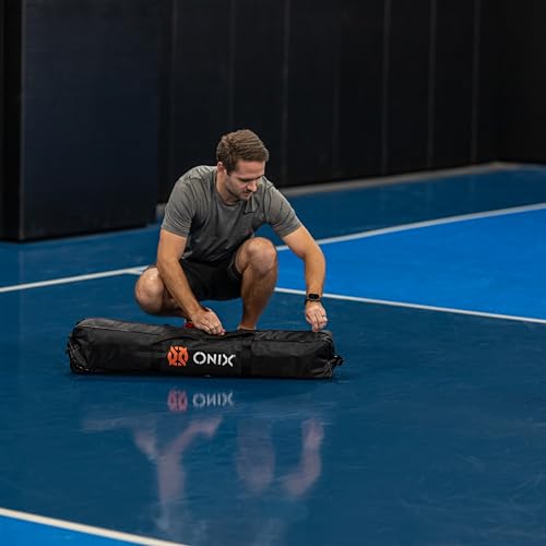 Onix Pickleball 2-in-1 Regulation-Size Portable Net and Practice Net Set Includes Carrying Case with Wheels,White