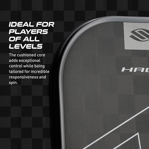 Selkirk Sport SLK Halo Control XL Pickleball Paddle | Carbon Fiber Pickleball Paddles with a Rev-Core Power Polymer Core | Designed for Ultimate Spin & Power | Gray