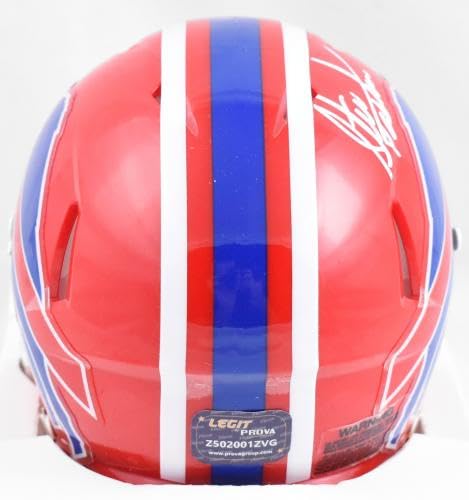 Steve Tasker Autographed Buffalo Bills 87-01 Speed Mini Helmet - Prova * - Autographed NFL Mini Helmets